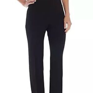 Kasper Black Lined Straight Leg Pants Tailored Fit